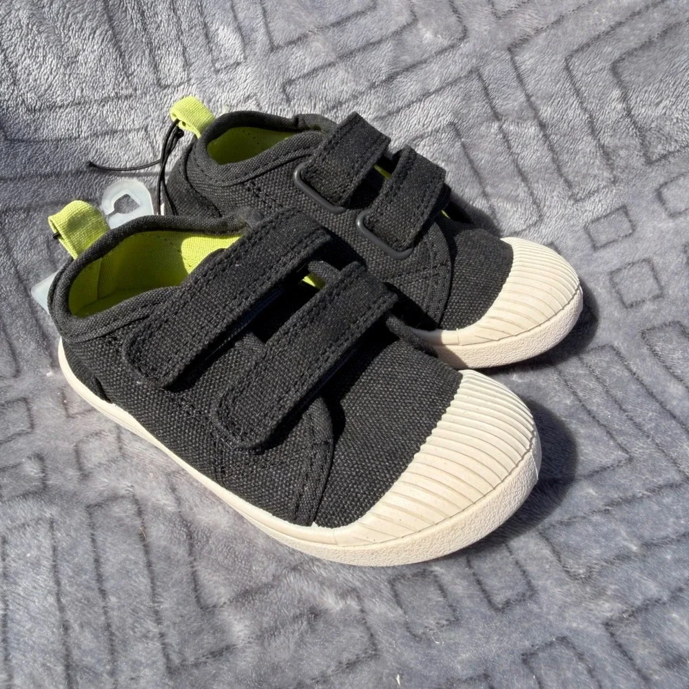 Cat & Jack Toddler Boys Black Canvas Sneakers Hook Loop Size 7 093041003